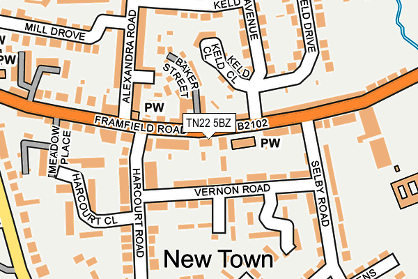 TN22 5BZ map - OS OpenMap – Local (Ordnance Survey) TN22 5BZ map - OS OpenMap – Local (Ordnance Survey)