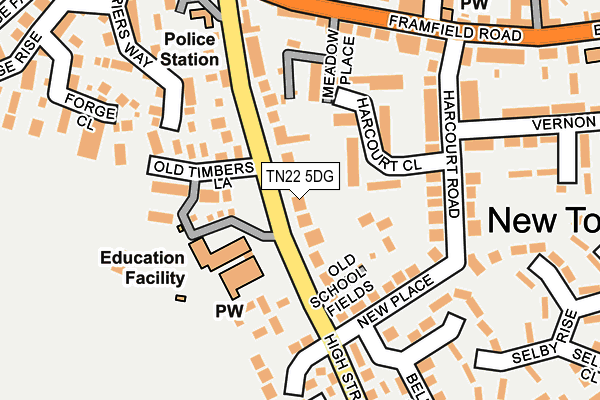 TN22 5DG map - OS OpenMap – Local (Ordnance Survey) TN22 5DG map - OS OpenMap – Local (Ordnance Survey)