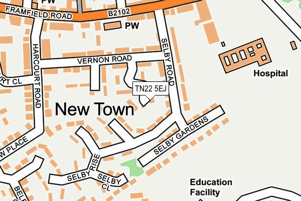 TN22 5EJ map - OS OpenMap – Local (Ordnance Survey) TN22 5EJ map - OS OpenMap – Local (Ordnance Survey)