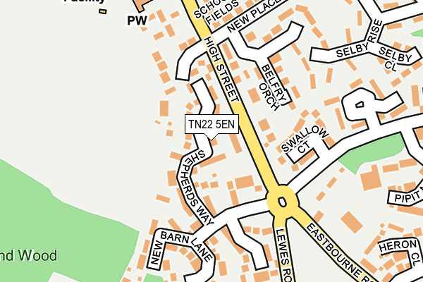 TN22 5EN map - OS OpenMap – Local (Ordnance Survey) TN22 5EN map - OS OpenMap – Local (Ordnance Survey)