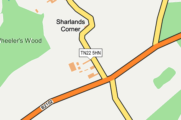 TN22 5HN map - OS OpenMap – Local (Ordnance Survey) TN22 5HN map - OS OpenMap – Local (Ordnance Survey)
