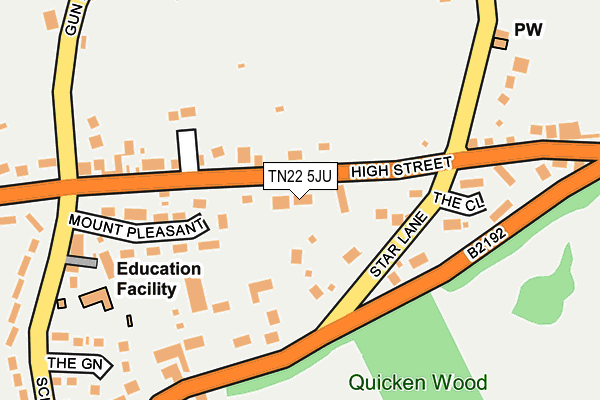 TN22 5JU map - OS OpenMap – Local (Ordnance Survey) TN22 5JU map - OS OpenMap – Local (Ordnance Survey)
