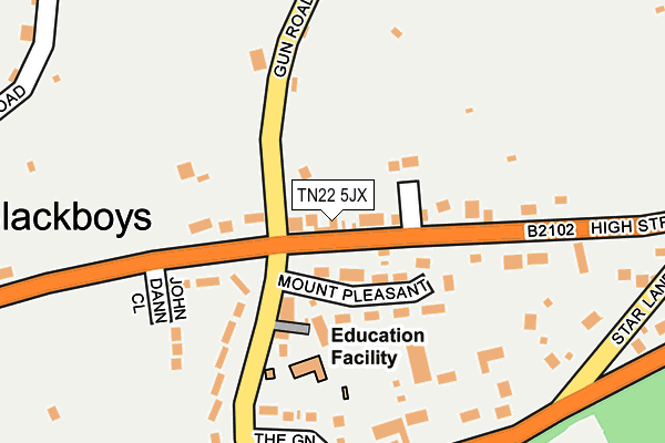 TN22 5JX map - OS OpenMap – Local (Ordnance Survey) TN22 5JX map - OS OpenMap – Local (Ordnance Survey)
