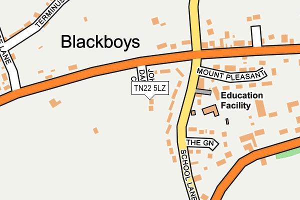 TN22 5LZ map - OS OpenMap – Local (Ordnance Survey) TN22 5LZ map - OS OpenMap – Local (Ordnance Survey)