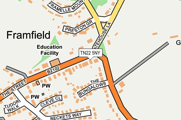 TN22 5NY map - OS OpenMap – Local (Ordnance Survey) TN22 5NY map - OS OpenMap – Local (Ordnance Survey)