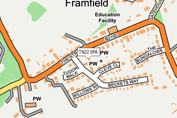 TN22 5PA map - OS OpenMap – Local (Ordnance Survey) TN22 5PA map - OS OpenMap – Local (Ordnance Survey)