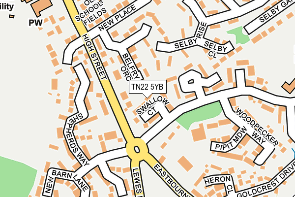 TN22 5YB map - OS OpenMap – Local (Ordnance Survey) TN22 5YB map - OS OpenMap – Local (Ordnance Survey)