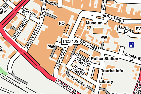 TN23 1DG map - OS OpenMap – Local (Ordnance Survey) TN23 1DG map - OS OpenMap – Local (Ordnance Survey)