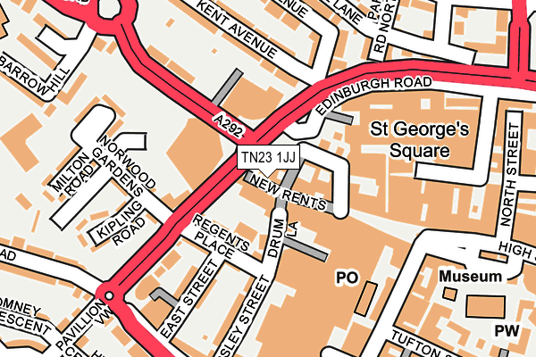 TN23 1JJ map - OS OpenMap – Local (Ordnance Survey) TN23 1JJ map - OS OpenMap – Local (Ordnance Survey)