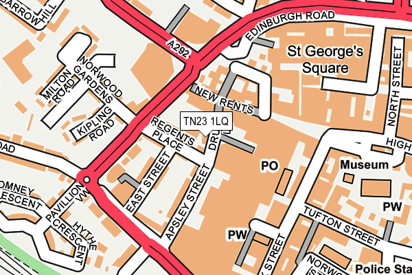 TN23 1LQ map - OS OpenMap – Local (Ordnance Survey) TN23 1LQ map - OS OpenMap – Local (Ordnance Survey)