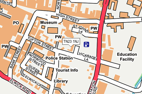 TN23 1NJ map - OS OpenMap – Local (Ordnance Survey) TN23 1NJ map - OS OpenMap – Local (Ordnance Survey)
