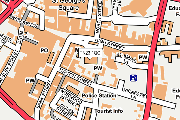 TN23 1QG map - OS OpenMap – Local (Ordnance Survey) TN23 1QG map - OS OpenMap – Local (Ordnance Survey)