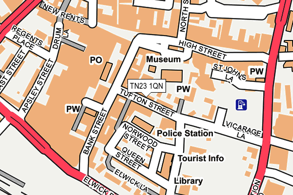 TN23 1QN map - OS OpenMap – Local (Ordnance Survey)