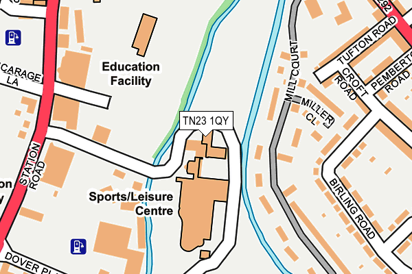 TN23 1QY map - OS OpenMap – Local (Ordnance Survey) TN23 1QY map - OS OpenMap – Local (Ordnance Survey)