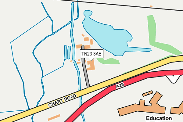 TN23 3AE map - OS OpenMap – Local (Ordnance Survey) TN23 3AE map - OS OpenMap – Local (Ordnance Survey)