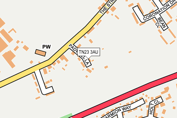 TN23 3AU map - OS OpenMap – Local (Ordnance Survey) TN23 3AU map - OS OpenMap – Local (Ordnance Survey)
