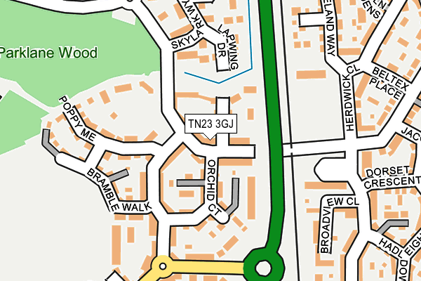 TN23 3GJ map - OS OpenMap – Local (Ordnance Survey) TN23 3GJ map - OS OpenMap – Local (Ordnance Survey)
