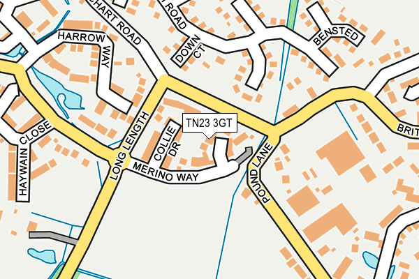 TN23 3GT map - OS OpenMap – Local (Ordnance Survey) TN23 3GT map - OS OpenMap – Local (Ordnance Survey)