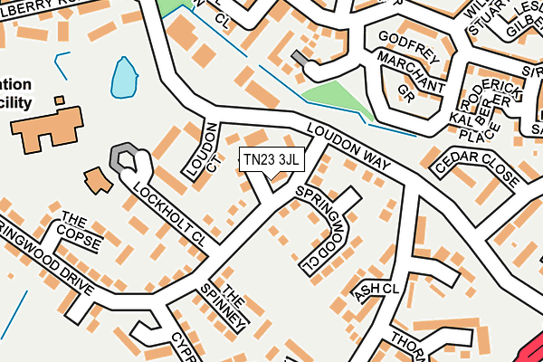 TN23 3JL map - OS OpenMap – Local (Ordnance Survey) TN23 3JL map - OS OpenMap – Local (Ordnance Survey)