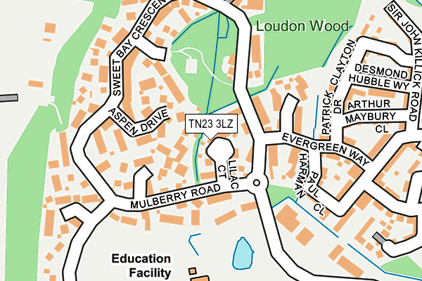 TN23 3LZ map - OS OpenMap – Local (Ordnance Survey) TN23 3LZ map - OS OpenMap – Local (Ordnance Survey)
