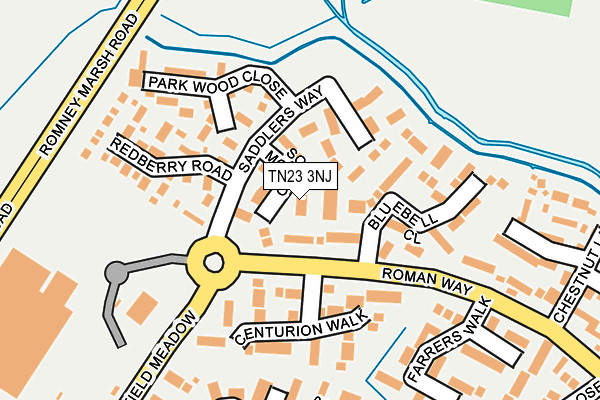 TN23 3NJ map - OS OpenMap – Local (Ordnance Survey) TN23 3NJ map - OS OpenMap – Local (Ordnance Survey)