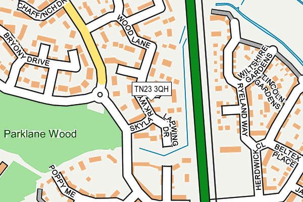 TN23 3QH map - OS OpenMap – Local (Ordnance Survey) TN23 3QH map - OS OpenMap – Local (Ordnance Survey)