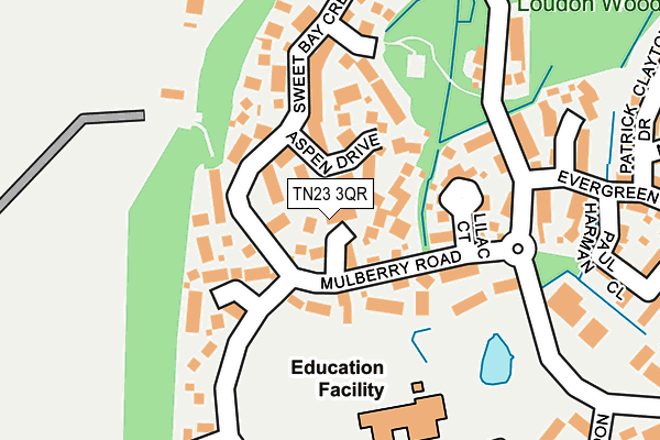 TN23 3QR map - OS OpenMap – Local (Ordnance Survey)