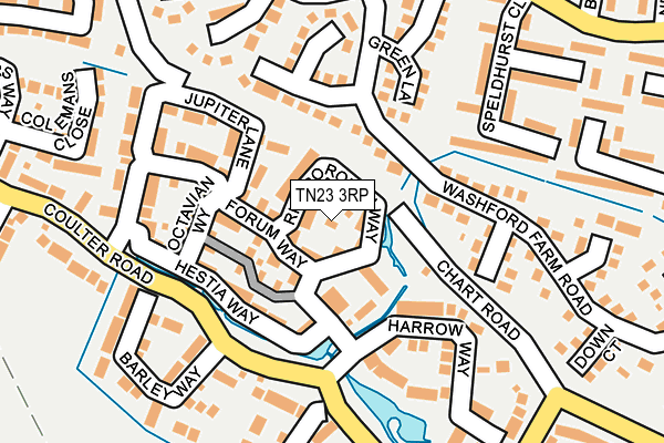 TN23 3RP map - OS OpenMap – Local (Ordnance Survey) TN23 3RP map - OS OpenMap – Local (Ordnance Survey)