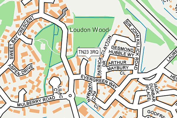 TN23 3RQ map - OS OpenMap – Local (Ordnance Survey) TN23 3RQ map - OS OpenMap – Local (Ordnance Survey)