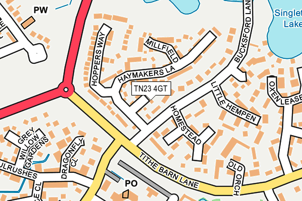 TN23 4GT map - OS OpenMap – Local (Ordnance Survey) TN23 4GT map - OS OpenMap – Local (Ordnance Survey)