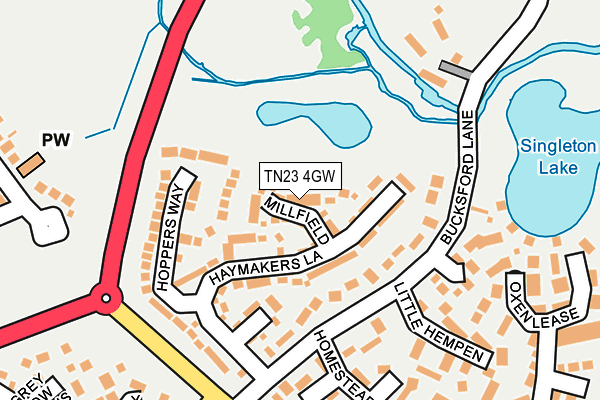 TN23 4GW map - OS OpenMap – Local (Ordnance Survey) TN23 4GW map - OS OpenMap – Local (Ordnance Survey)