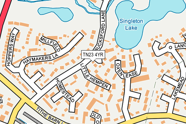 TN23 4YR map - OS OpenMap – Local (Ordnance Survey) TN23 4YR map - OS OpenMap – Local (Ordnance Survey)