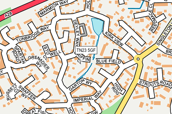 TN23 5GF map - OS OpenMap – Local (Ordnance Survey) TN23 5GF map - OS OpenMap – Local (Ordnance Survey)