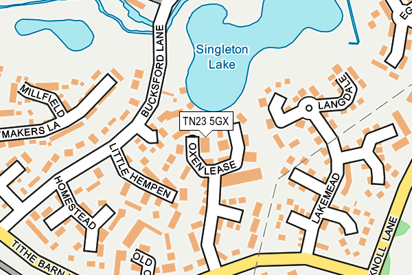 TN23 5GX map - OS OpenMap – Local (Ordnance Survey) TN23 5GX map - OS OpenMap – Local (Ordnance Survey)