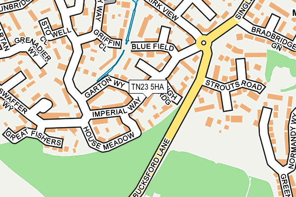 TN23 5HA map - OS OpenMap – Local (Ordnance Survey) TN23 5HA map - OS OpenMap – Local (Ordnance Survey)