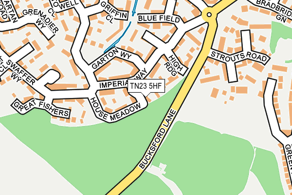 TN23 5HF map - OS OpenMap – Local (Ordnance Survey) TN23 5HF map - OS OpenMap – Local (Ordnance Survey)