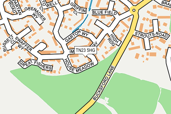 TN23 5HG map - OS OpenMap – Local (Ordnance Survey) TN23 5HG map - OS OpenMap – Local (Ordnance Survey)