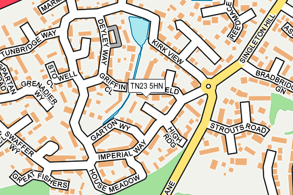 TN23 5HN map - OS OpenMap – Local (Ordnance Survey) TN23 5HN map - OS OpenMap – Local (Ordnance Survey)