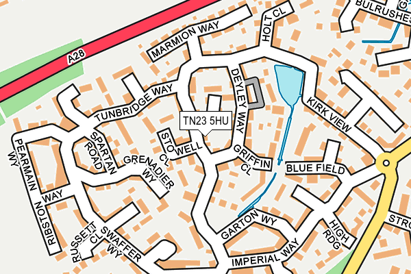 TN23 5HU map - OS OpenMap – Local (Ordnance Survey) TN23 5HU map - OS OpenMap – Local (Ordnance Survey)