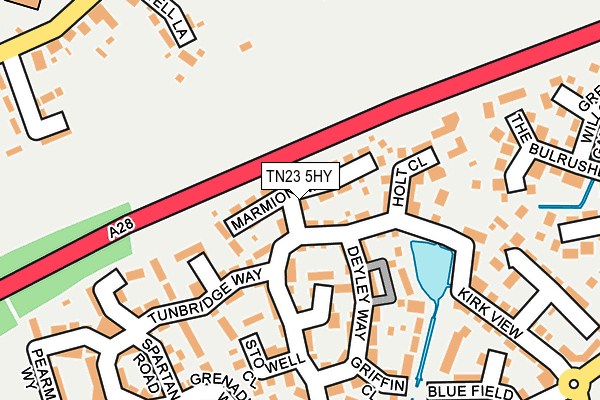 TN23 5HY map - OS OpenMap – Local (Ordnance Survey) TN23 5HY map - OS OpenMap – Local (Ordnance Survey)