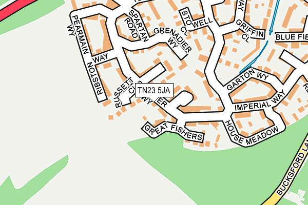 TN23 5JA map - OS OpenMap – Local (Ordnance Survey) TN23 5JA map - OS OpenMap – Local (Ordnance Survey)