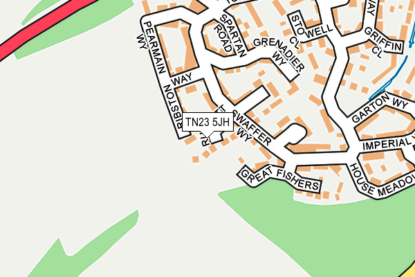 TN23 5JH map - OS OpenMap – Local (Ordnance Survey) TN23 5JH map - OS OpenMap – Local (Ordnance Survey)