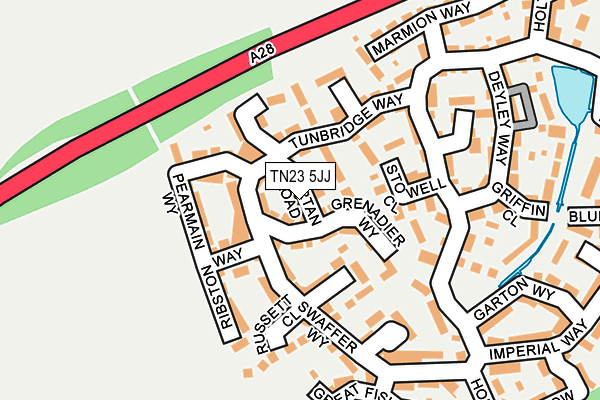 TN23 5JJ map - OS OpenMap – Local (Ordnance Survey) TN23 5JJ map - OS OpenMap – Local (Ordnance Survey)