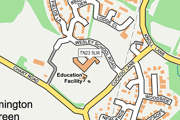 TN23 5LW map - OS OpenMap – Local (Ordnance Survey) TN23 5LW map - OS OpenMap – Local (Ordnance Survey)