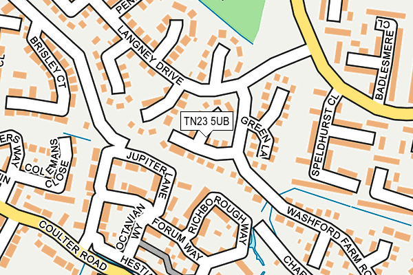TN23 5UB map - OS OpenMap – Local (Ordnance Survey) TN23 5UB map - OS OpenMap – Local (Ordnance Survey)