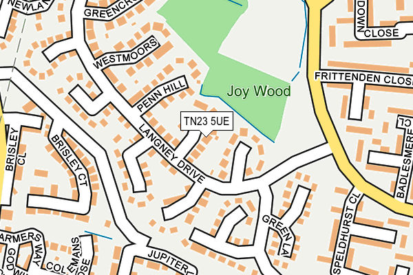 TN23 5UE map - OS OpenMap – Local (Ordnance Survey) TN23 5UE map - OS OpenMap – Local (Ordnance Survey)