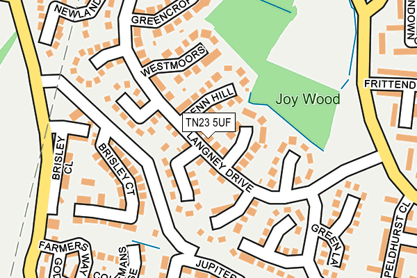 TN23 5UF map - OS OpenMap – Local (Ordnance Survey) TN23 5UF map - OS OpenMap – Local (Ordnance Survey)