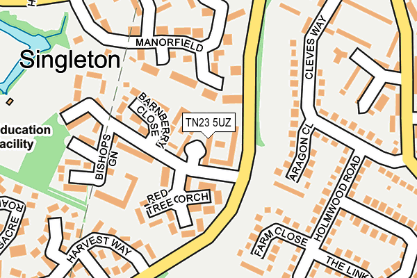 TN23 5UZ map - OS OpenMap – Local (Ordnance Survey)