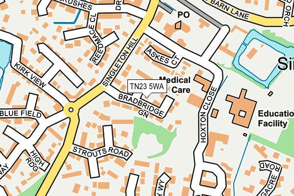 TN23 5WA map - OS OpenMap – Local (Ordnance Survey) TN23 5WA map - OS OpenMap – Local (Ordnance Survey)