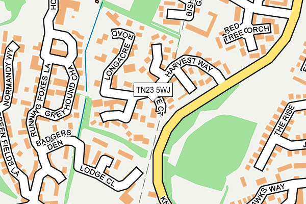 TN23 5WJ map - OS OpenMap – Local (Ordnance Survey) TN23 5WJ map - OS OpenMap – Local (Ordnance Survey)